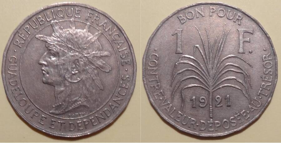 Guadeloupe 1921 1 Franc