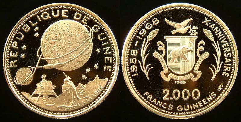 Guinea - Moon Landing Apollo XI 1969