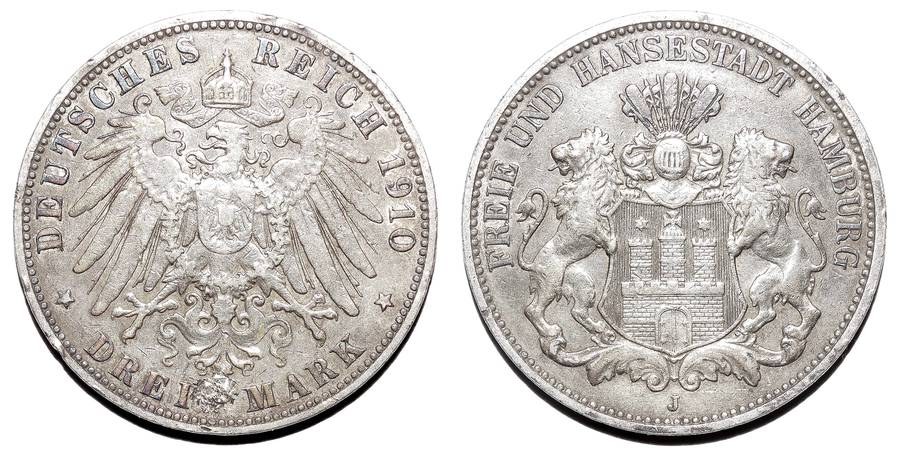 HAMBURG (FREE CITY)~3 Mark 1902