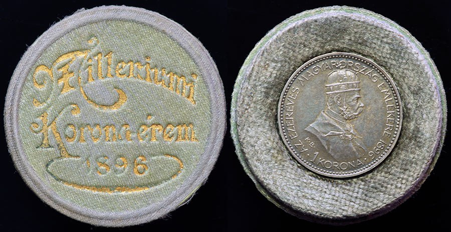 Hungary 1 Korona 1896 - Millennium Box