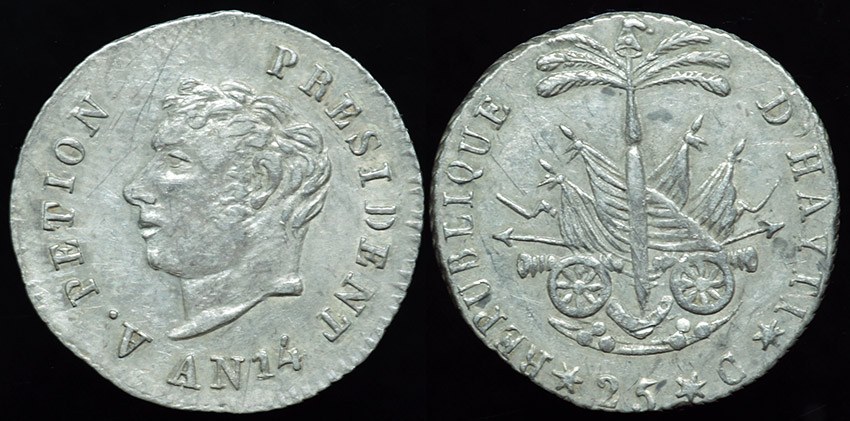 Haiti 25 Centimes AN14