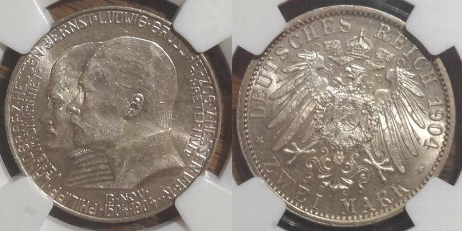 Hesse-Darmstadt 1904 2 Mark Commemorative