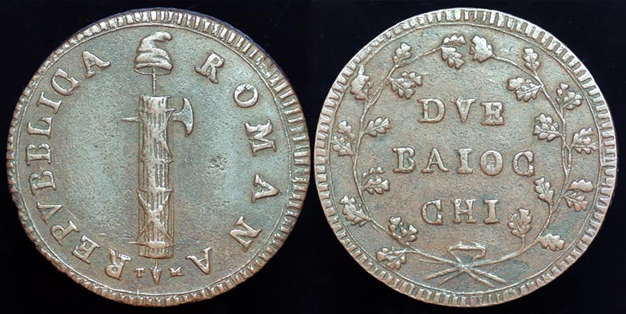 Roman Republic 1799 - 2 Baiocchi