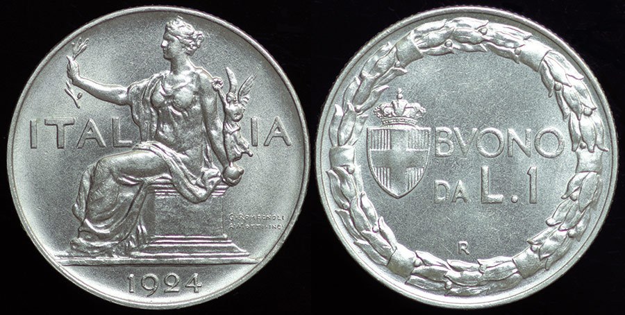 Italy - 1 Lire 1924