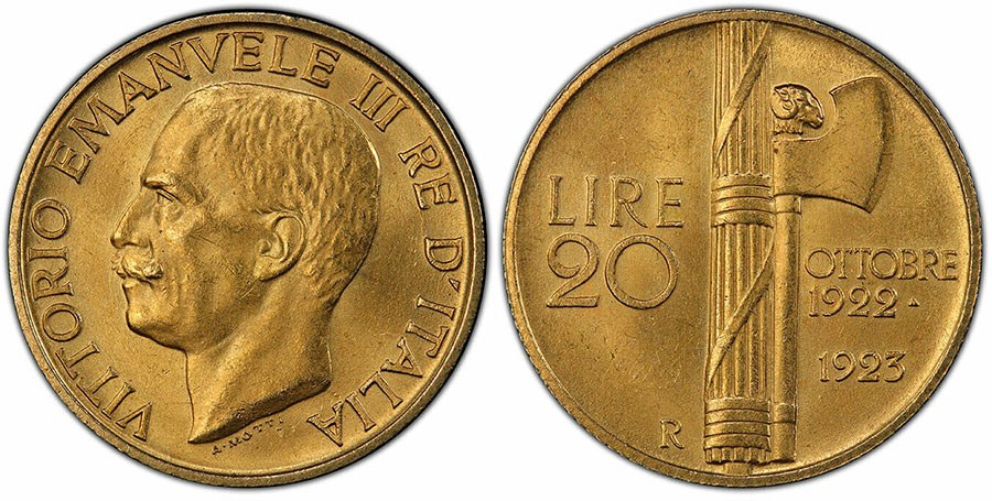 Italy - 20 Lire 1923 - Fasces