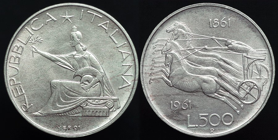Italy - 500 Lire 1961 - 100 Years of Unification