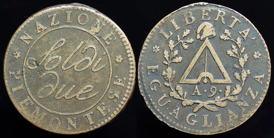 Italy - Piedmont Nation 2 Soldi AN9 1800
