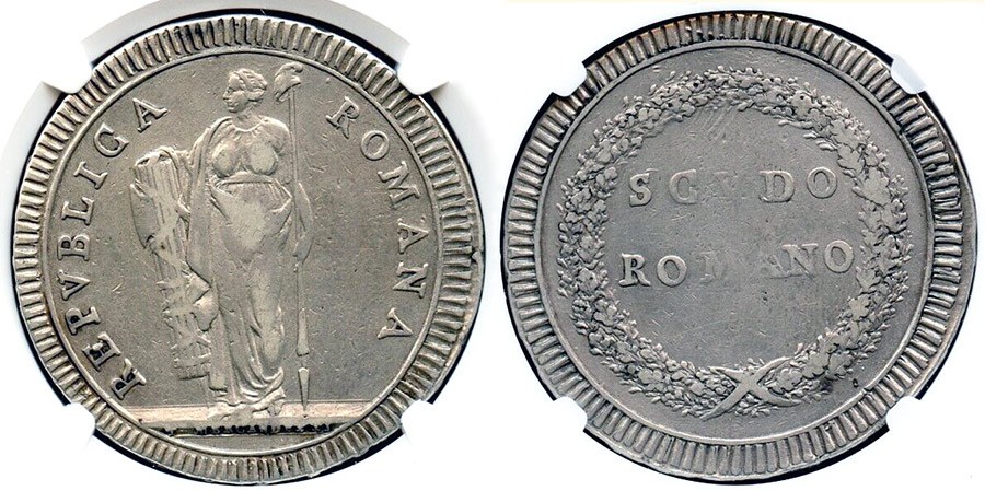 Italy - Roman Republic Scudo 1799