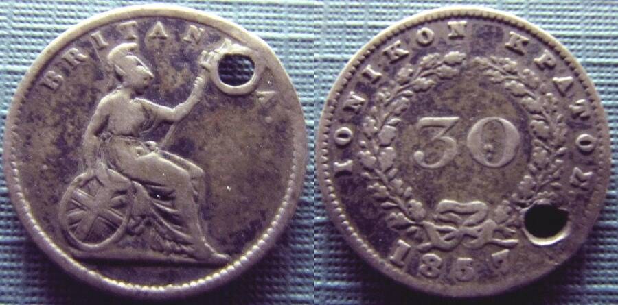 Ionian Islands (British) 1857 30 lepta