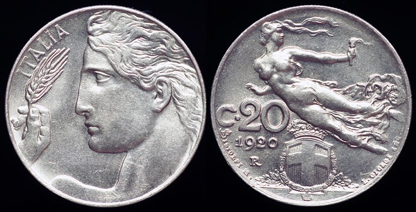 Italy 20 Centesimi 1920