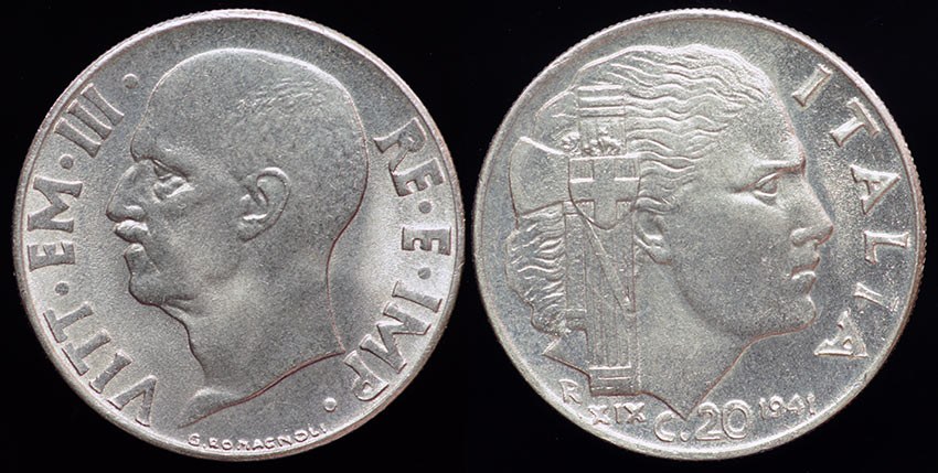 Italy 20 Centesimi 1941