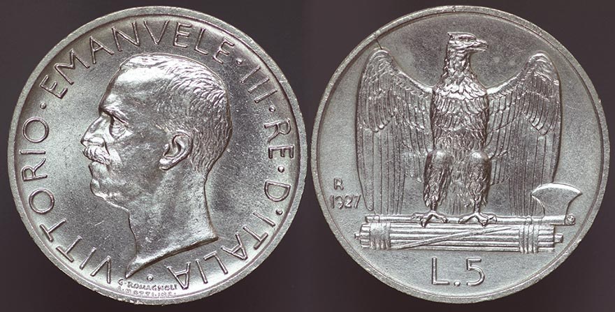 Italy 5 Lire - 1927