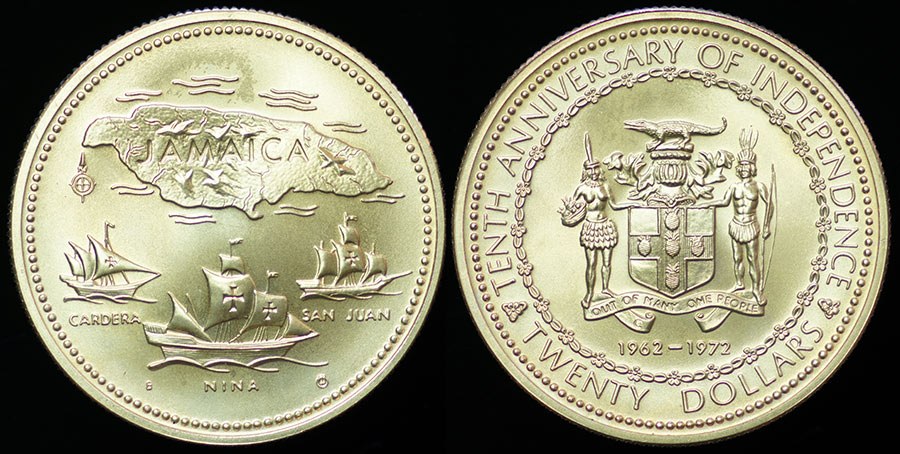 Jamaica - 20 Dollars 1972 - 10th Anniversary