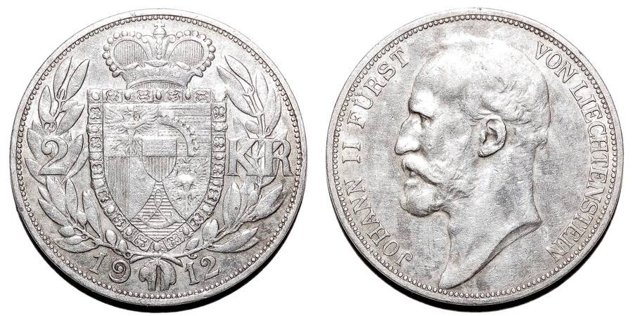 LIECHTENSTEIN~2 Kronen 1912