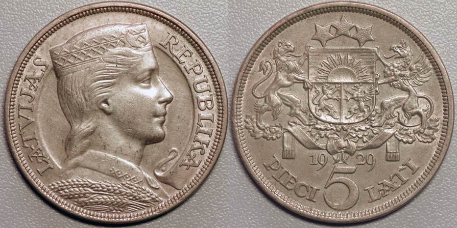 Latvia 5 Lati