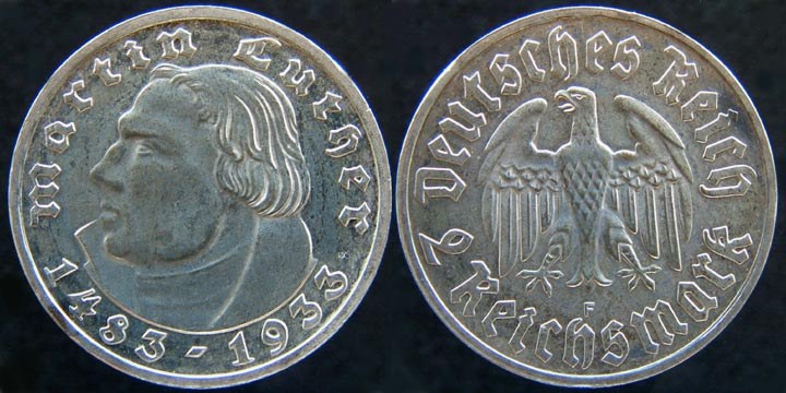Martin Luther - 2 Reichsmark