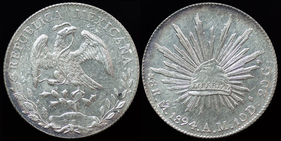 Mexico - Cap and Rays 8 Reales 1894 AM