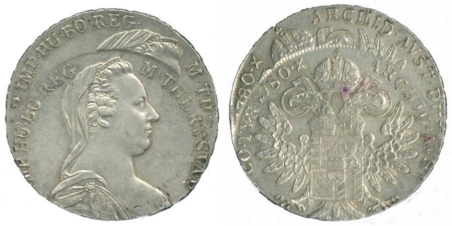 Doublestruck Maria Theresa Taler - 1780