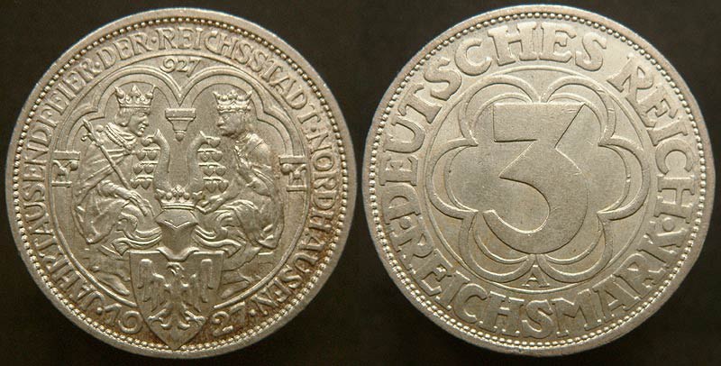 Nordhausen 3 Reichsmark 1927