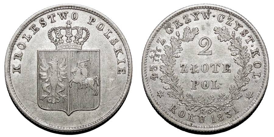 POLAND (REVOLUTION)~2 Zlote 1831