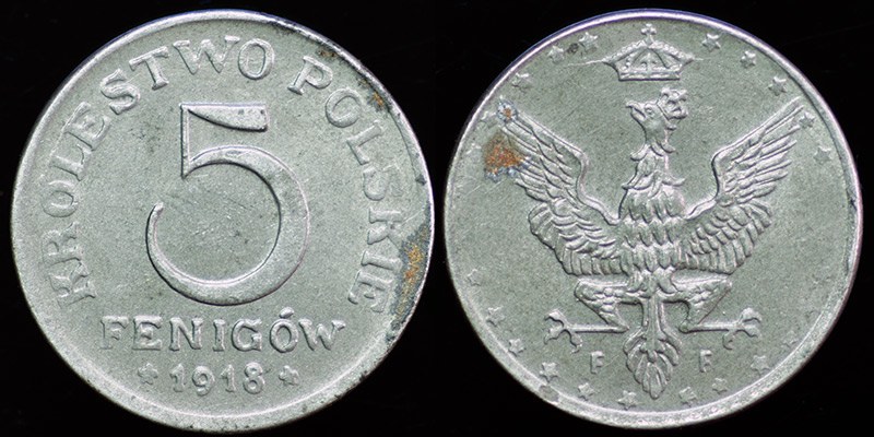 Poland - 5 Fenigow 1918FF German-Austrian Regency