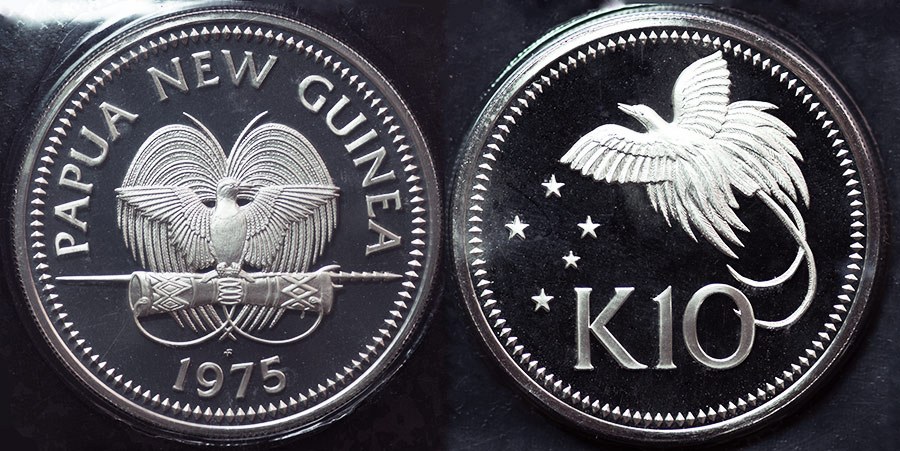 Papua New Guinea - 10 Kina 1975 Bird of Paradise