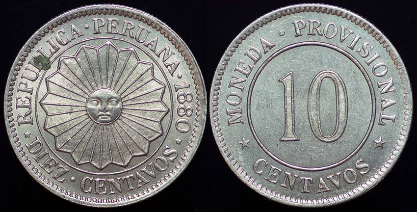 Peru 10 Centavos 1880