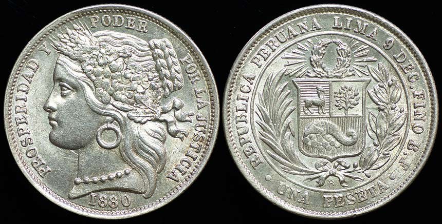 Peru Peseta 1880