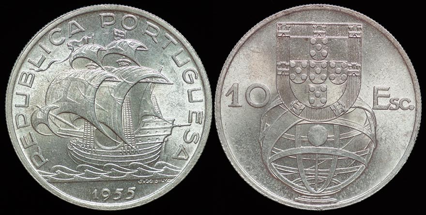 Portugal 10 Es. - 1955