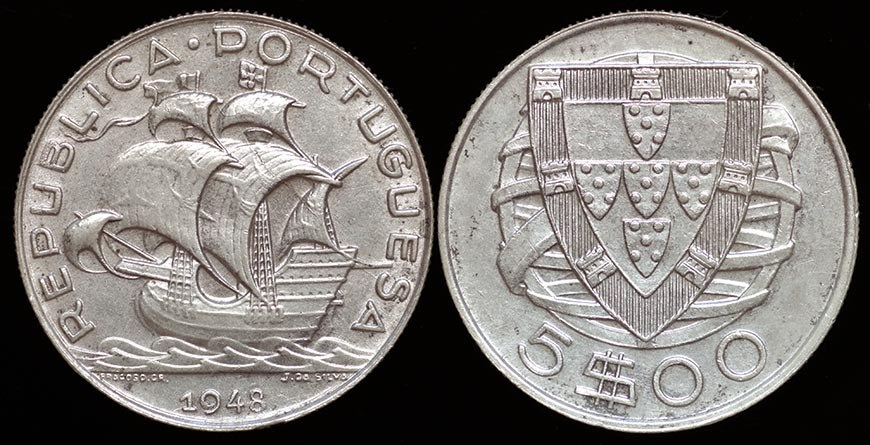 Portugal 5 Es. - 1948