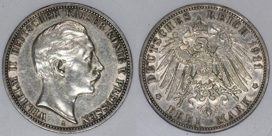 Prussia 1911 3 Mark