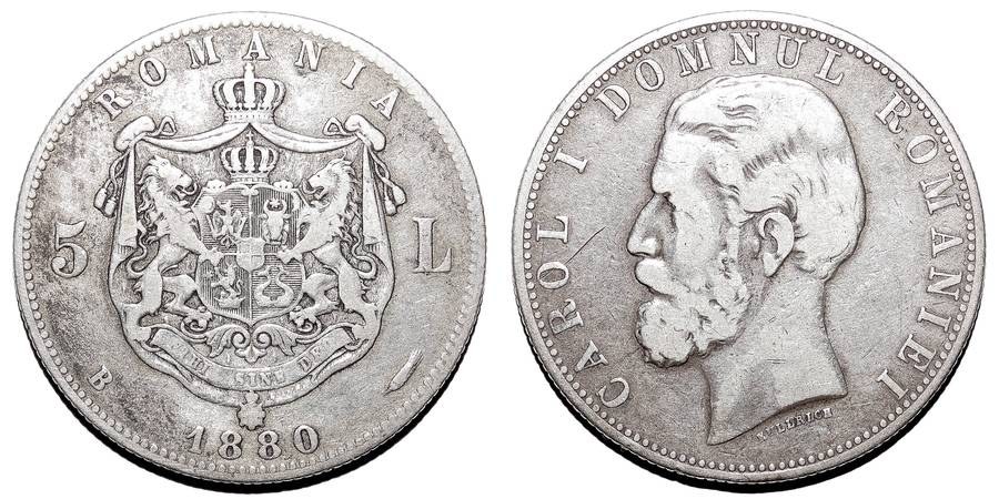ROMANIA (PRINCIPALITY)~5 Lei 1880