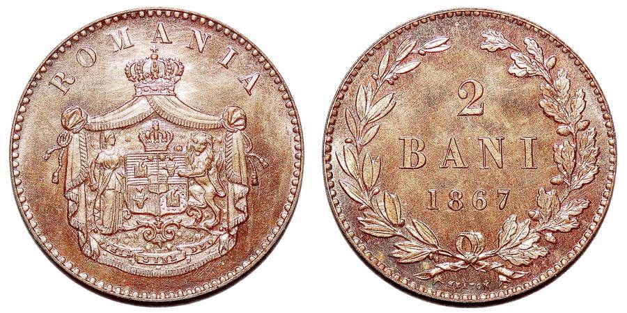 ROMANIA (PRINCIPALITY)~2 Bani 1867 Proof
