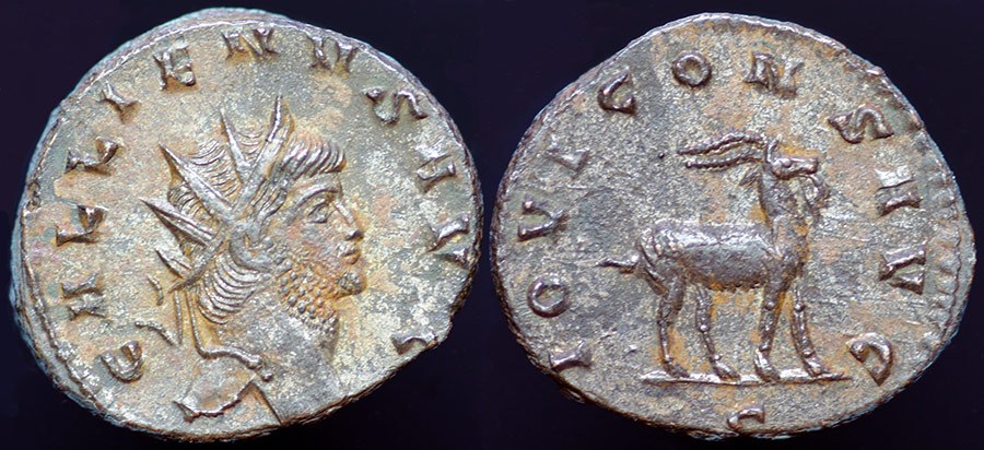 Gallienus - Goat walking, antoninianus