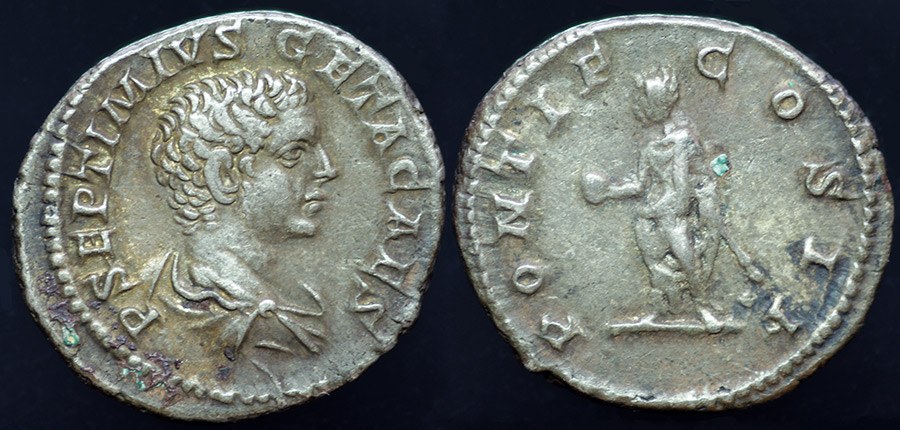 Geta as Pontif, Denarius