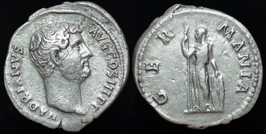 Rome - Hadrian, GERMANIA denarius