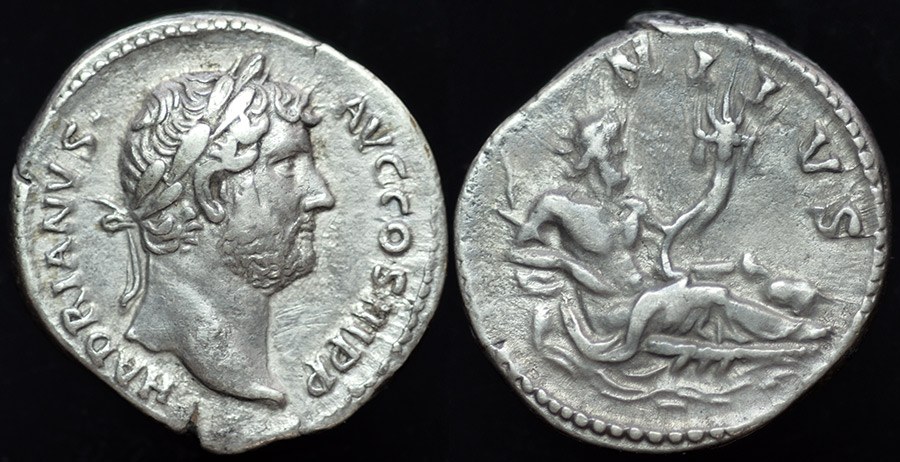 Rome - Hadrian w/ NILE god reclining, denarius