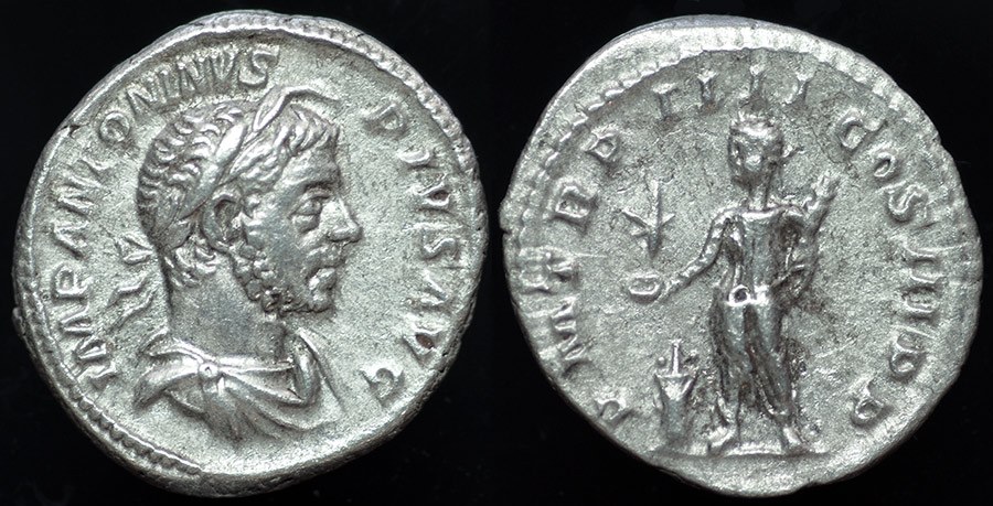 Elagabalus Sacrificing at Altar, Denarius