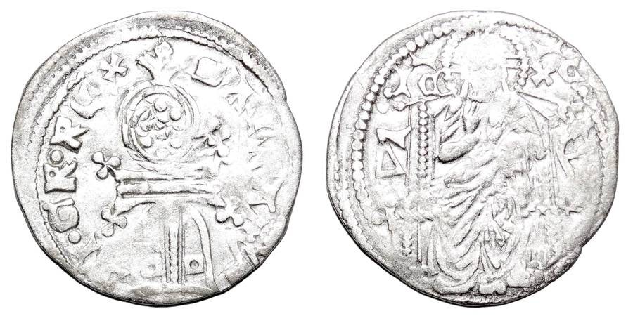 SERBIA (KINGDOM)~AR Helm Dinar 1331-1346 AD