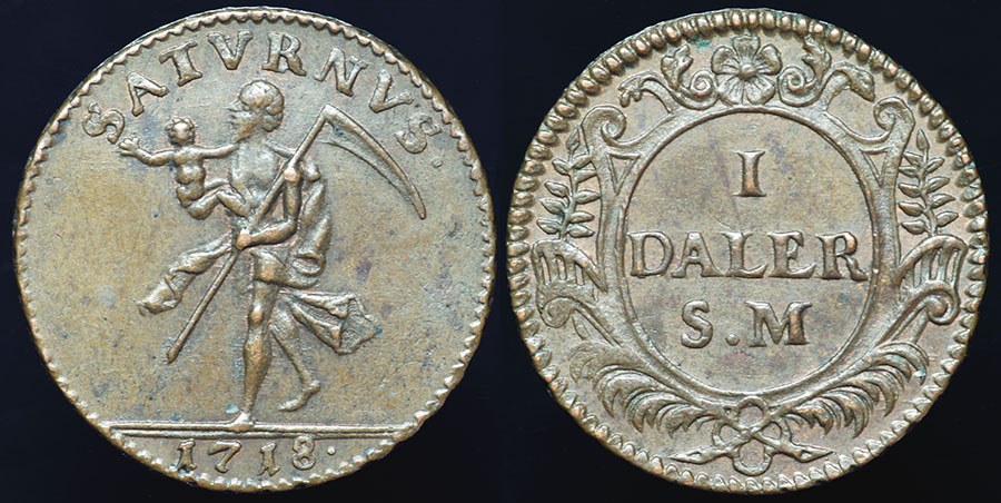 Sweden - 1 Daler 1718 - Saturn