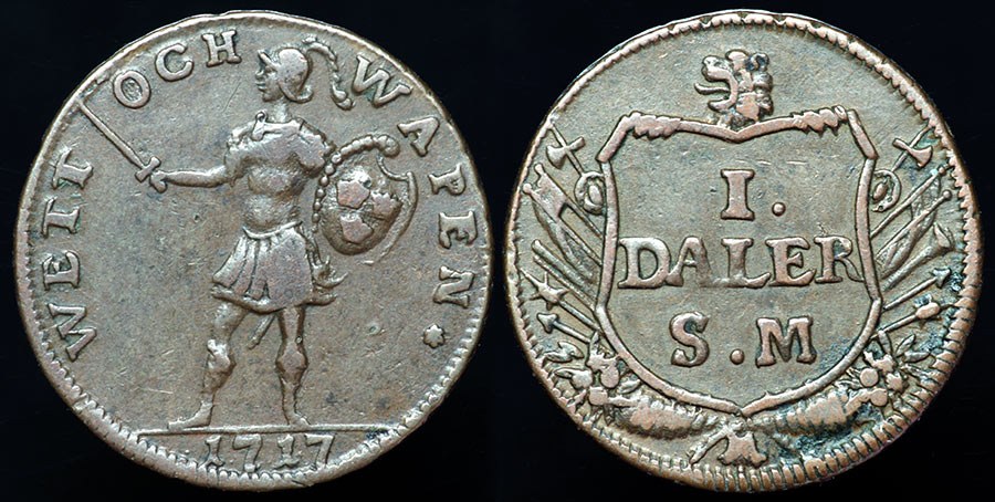 Sweden - 1 Daler 1717 - Reason and Arms