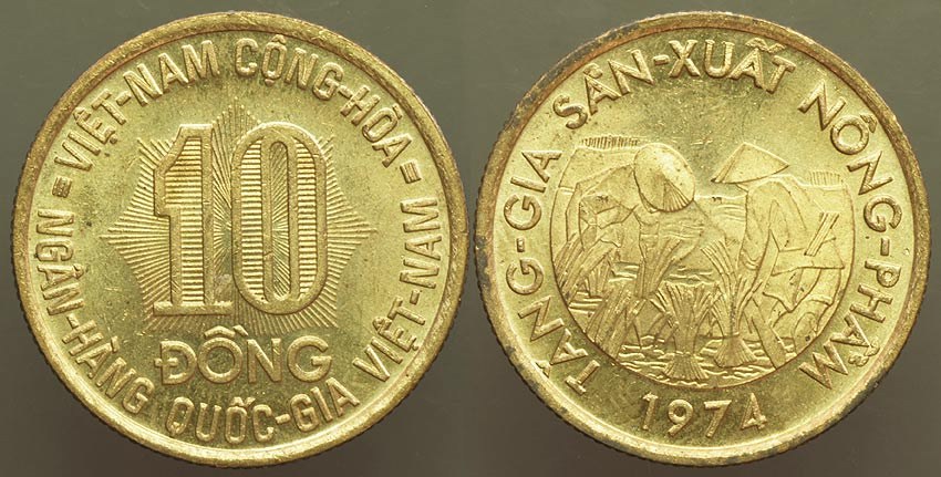 S Vietnam - 10 Dong 1974