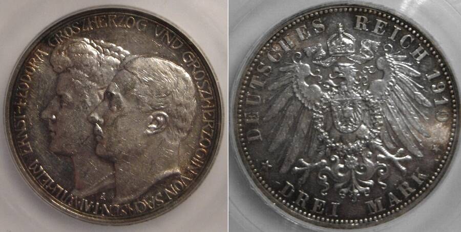 Saxe-Weimar-Eisenach 1910 3 Mark Commemorate