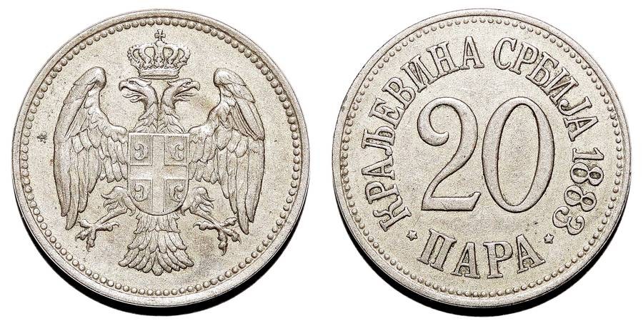 SERBIA (2nd KINGDOM)~20 Para 1883