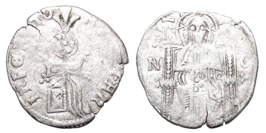 SERBIAN EMPIRE ~AR Helm Dinar 1346-1355 AD