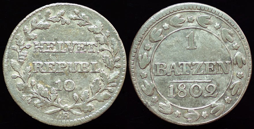 Helvetian Republic - 1 Batzen 1802