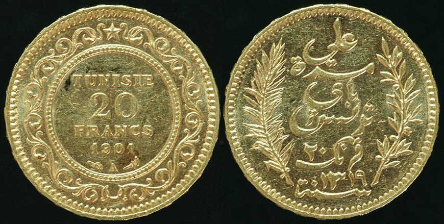 Tunisia 20 Franc 1901