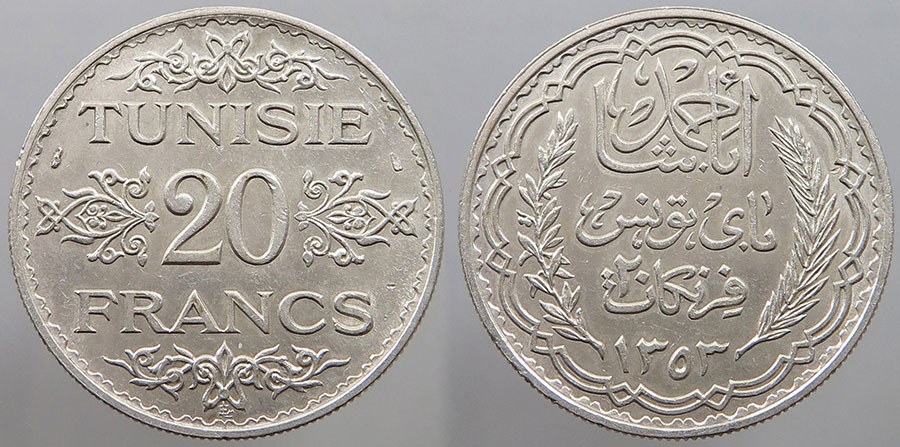 Tunisia - 20 Francs 1934