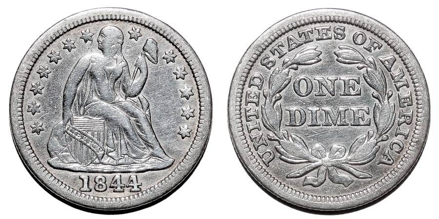 UNITED STATES OF AMERICA~Seated Liberty Dime 1844