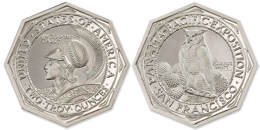 US Panama-Pacific Octagonal $50 Tribute 2 oz